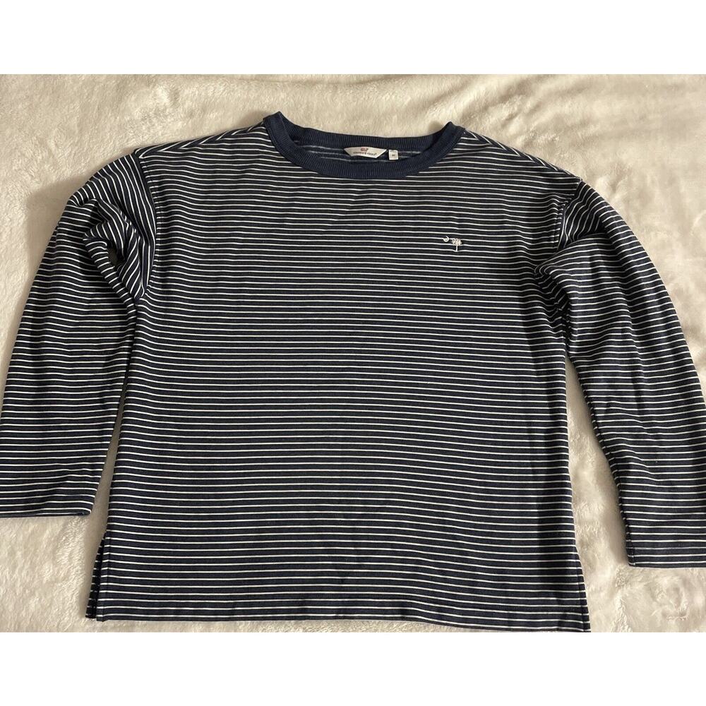 Vineyard Vines Striped Long Sleeve Pullover Blue with white stripes XL - Picture 1 of 10